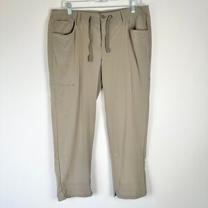 Toad & Co Jetlite Crop Pants Women 12 Beige Outdoor Travel Vacation Casual Cargo
